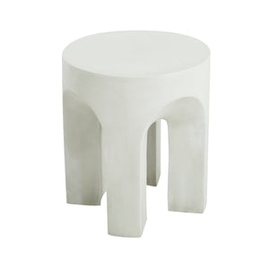 Outdoor MGO Round Top Side Table/End Table, Antique White