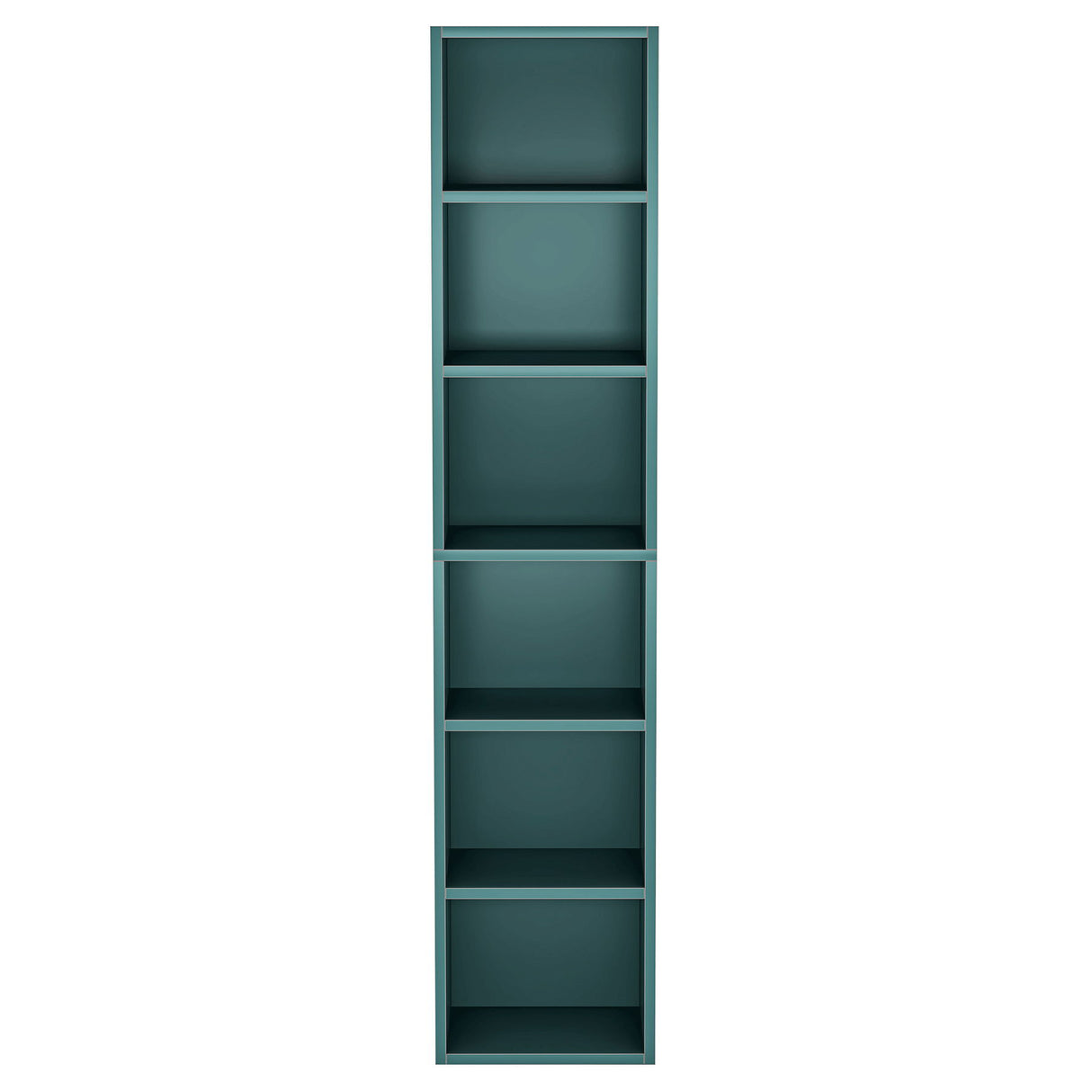 6 Tier Narrow Corner Cube Bookcase Storage, Freestanding Shelf With Open Cubes For Living Room