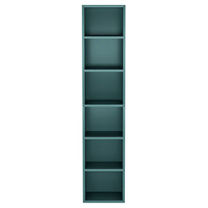 6 Tier Narrow Corner Cube Bookcase Storage, Freestanding Shelf With Open Cubes For Living Room