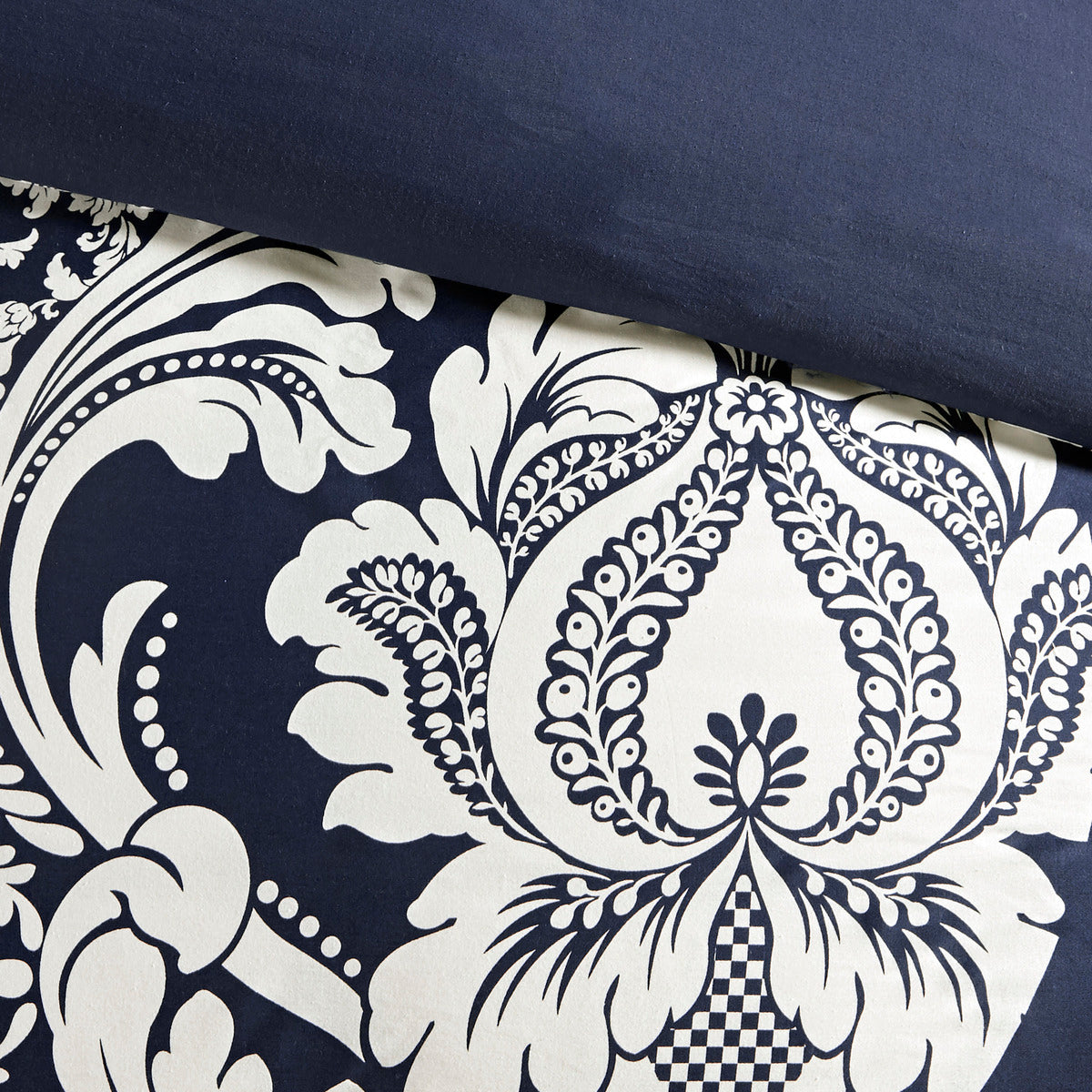 7 Piece Cotton Printed Comforter Set Indigo Queen