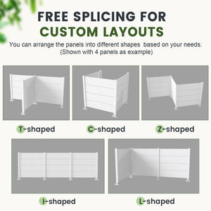 50" W x 49" H Outdoor Privacy Screen, Air Conditioner Fence, All-Weather Vinyl Privacy Fence Screens with Aluminum