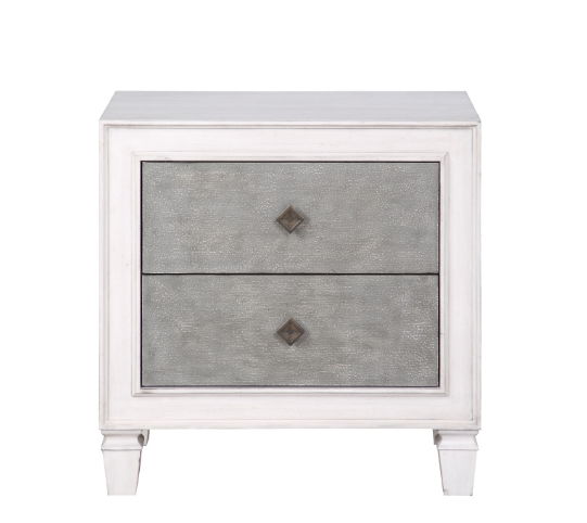 Katia - Weathered Night Stand - Gray / White - Best Buy Furniture
