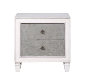 Katia - Weathered Night Stand - Gray / White - Best Buy Furniture