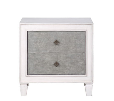 Katia - Weathered Night Stand - Gray / White - Best Buy Furniture