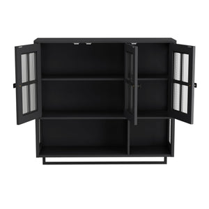 3 Door Wall Cabinet With Glass Door And Towel Bar