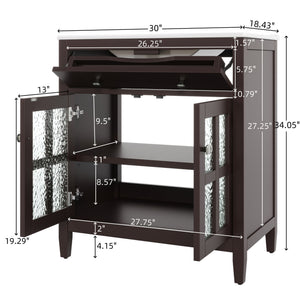 Bathroom Vanity With Ceramic Sink, Adjustable Shelf & Tip Out Tray