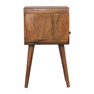 Solid Wood Mini Oak-ish Curve Nightstand, 1-Drawer, 1 Open-Slot