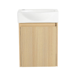 Modern Bathroom Vanity With Ceramic Basin, Wall Mounted Floating Sink Combo, Storage Cabinet