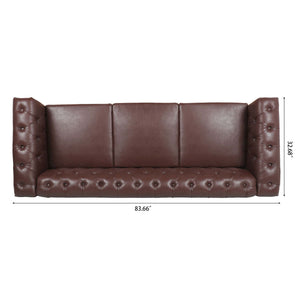 Traditional Square Arm Removable Cushion 3 Seater Sofa