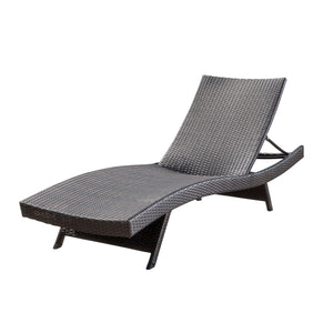 Mysticism Outdoor Chaise Lounge With Adjustable Backrest And Foldable Legs - Brown Multi - Best Buy Furniture