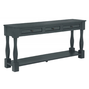 Long Console Table With Drawers And Shelf