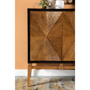 Capri - 4 Door Accent Cabinet - Brown / Gold