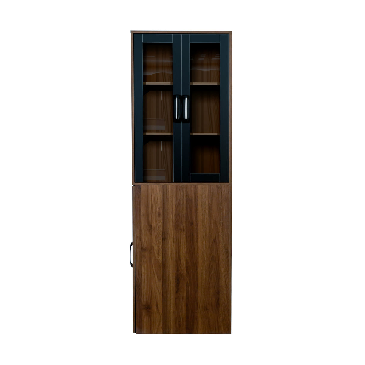 70.87" High Display Storage Cabinet with Multi-Tier Shelves and Glass Doors
