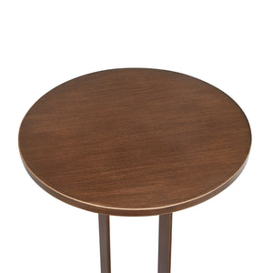 Tareel - Round Accent Table With Open Oval Pedestal - Antique Bronze