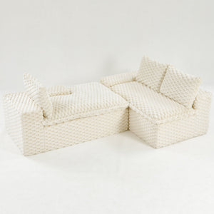 Modular Sofa, Convertible Twin Seat With Chaise Lounge
