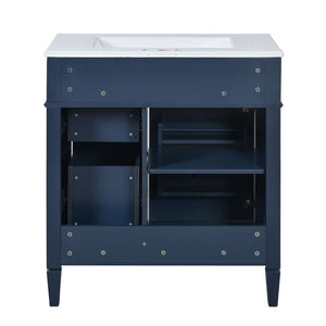 Bathroom Vanity With Top Sink, 2 Drawers & Tip Out Drawer