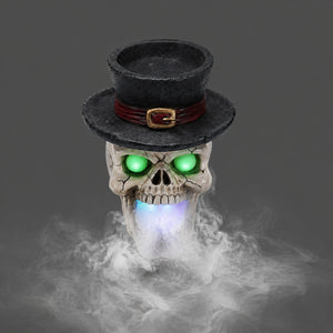 LED Light-Up Skull with Top Hat & Mist Maker