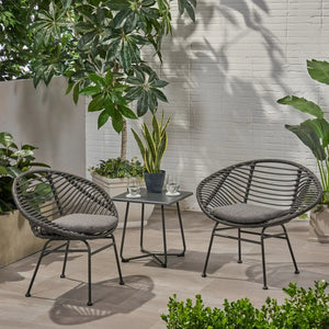 Cordella - Outdoor Woven Wicker Chairs With Cushions, (Set of 2) - Best Buy Furniture