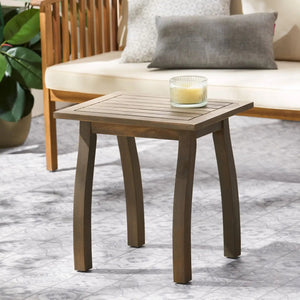 Kinesis - Outdoor Side Table With Slatted Top And Wood Frame - Best Buy Furniture