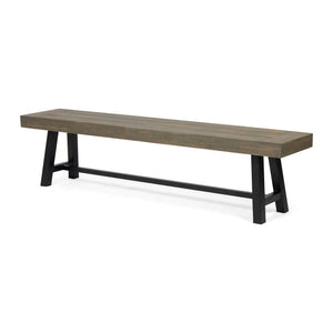 Outdoor Patio Bench - Gray / Rustic Metal - Best Buy Furniture