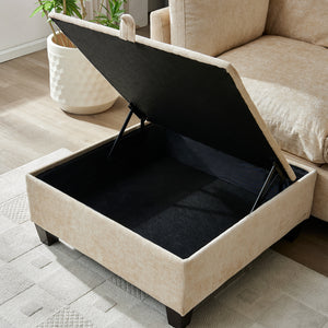 96.5" L Shape Sectional Couch with Ottoman