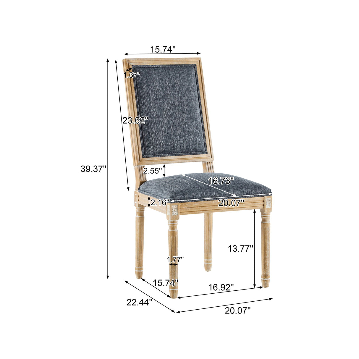 French Country Style Dining Chair With Upholstered Seating And Fluted Legs - Best Buy Furniture