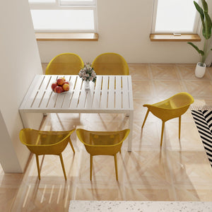 4 Pack Lounge Chair Set With Long Table