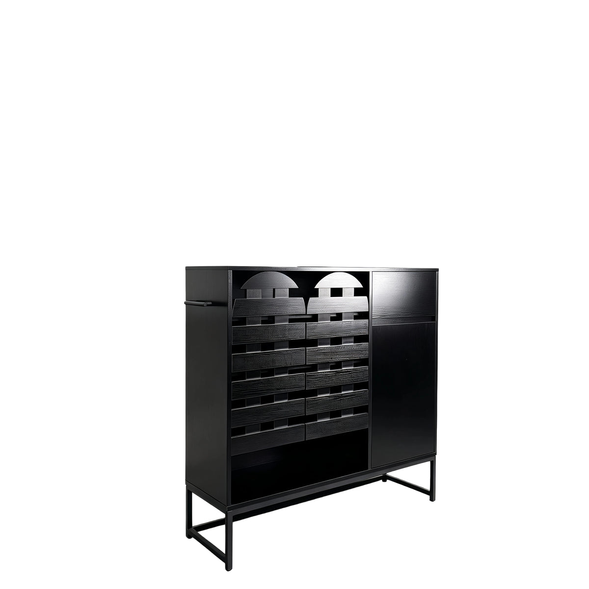 Buffet Cabinet with Storage and Woven Doors