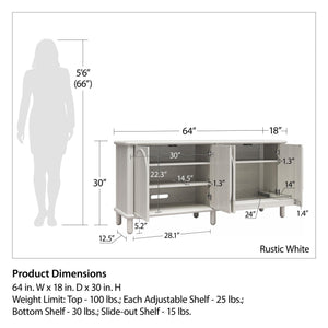 Selena Credenza Rustic White