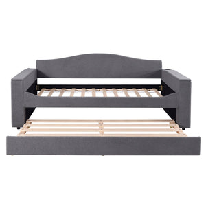 Upholstered Daybed With Storage Armrests, Trundle And Latest Integrated tooth Audio System