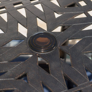 Enchantia - Outdoor Square Dining Table With Weave Tabletop And Flared Legs - Copper