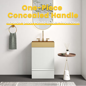 Gada 20" Striped Velvet Bathroom Vanity