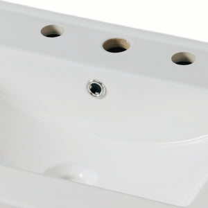 Modern Bathroom Vanity With Ceramic Sink, Tempered Blurred Glass Doors