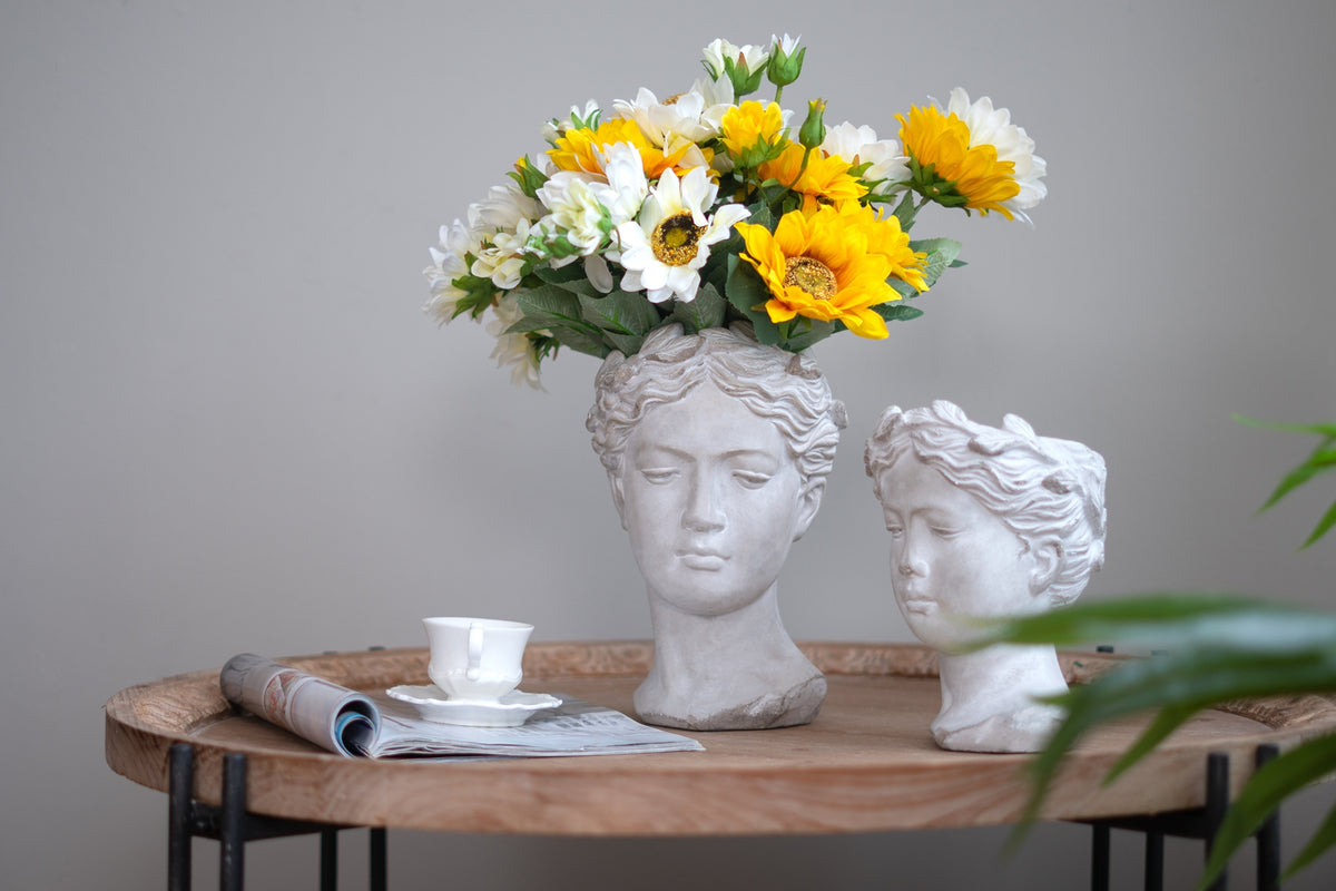 Visage Cement Wall Planter Vase - Small