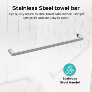 Frameless Double Sliding Soft-Close Shower Door, 3 / 8" (10Mm) Thick SGCC Tempered Glass Door, Matte