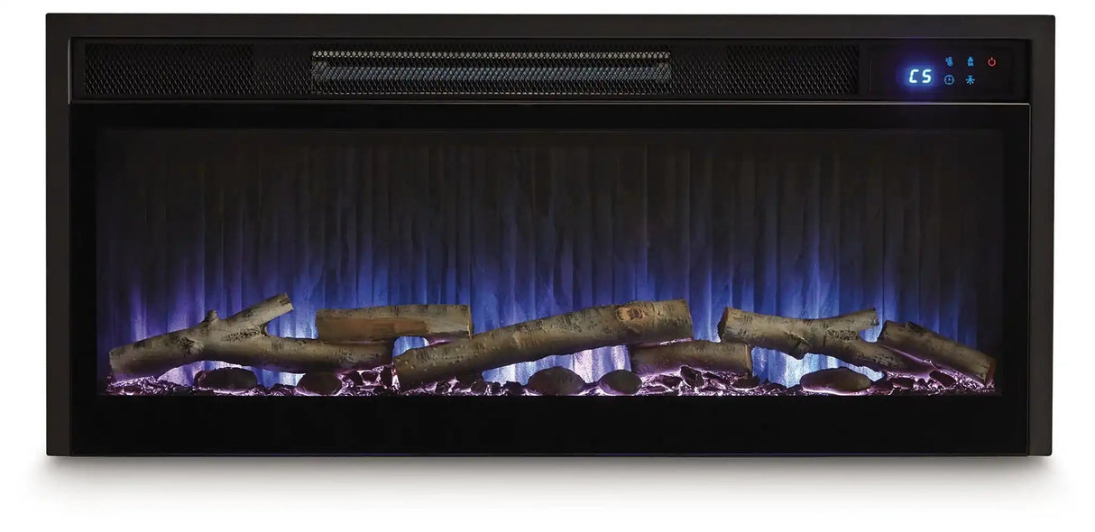 Entertainment Accessories - Fireplace Insert With Faux Birch Log Set - Black - Best Buy Furniture