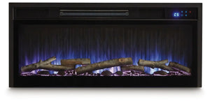 Entertainment Accessories - Fireplace Insert With Faux Birch Log Set - Black - Best Buy Furniture