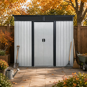 8 ft x 6 ft Outdoor Metal Storage Shed with Window