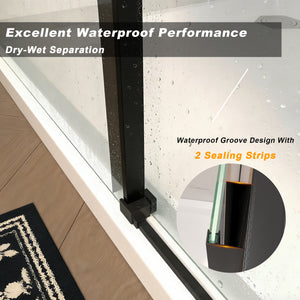 48" W × 72" H Single Sliding Shower Door