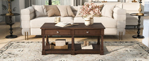VIBE HAUS Farmhouse Wooden Coffee Table