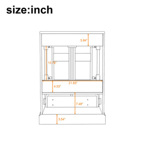 Bathroom Vanity With Sink, 1 Divided Drawer And 2 Soft Close Doors With Double Shelf