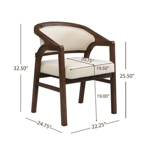 Wooden Frame Dining Chair with Upholstered Back (Set of 2)