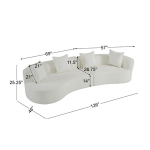 Elegant Curved Sectional Sofa With Full Foam Comfort