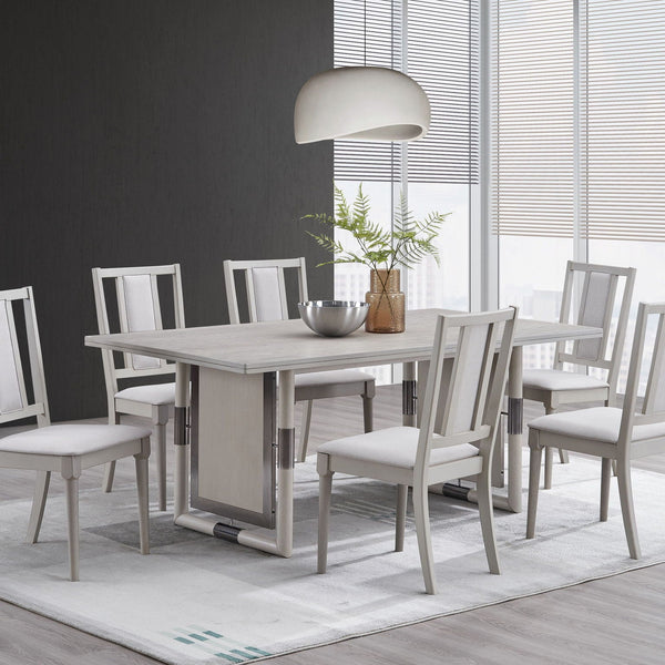 Marta - 7 Pieces Dining Room Set - Natural - Best Buy Furniture