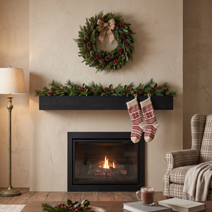 60" Fireplace Mantel Pine Wood Wall-Mounted & Floating Shelf