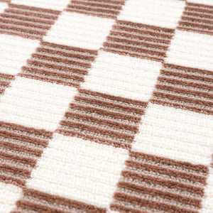 Kaysar Brown Checkered Washable Area Rug