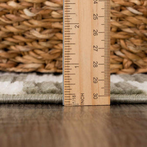 Kaysar Olive Green Checkered Washable Area Rug