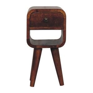 Solid Wood Extra Mini Chestnut Curve Lower Nightstand