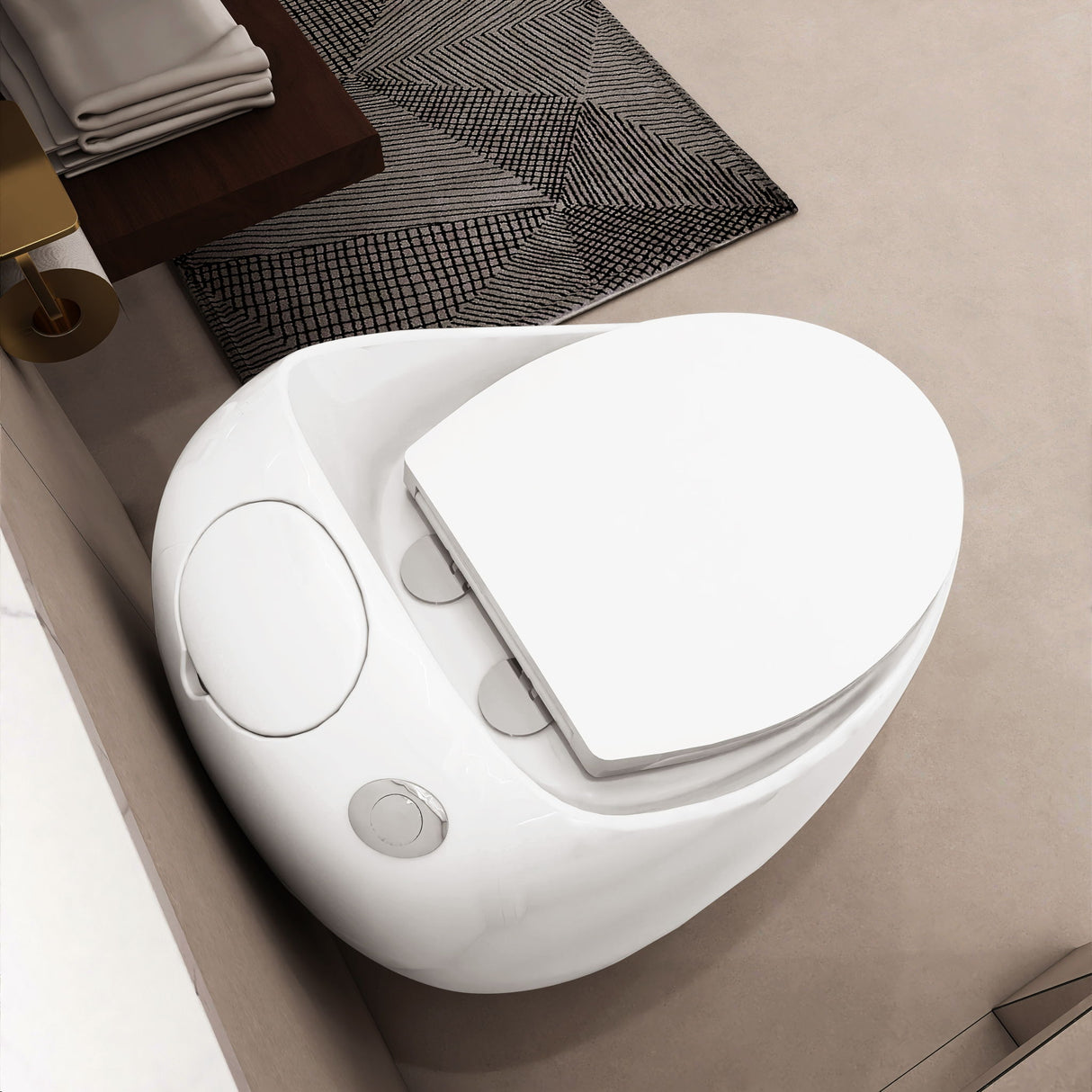Modern Egg Shape Toilet 1.28 Gpf Single Flush Ceramic