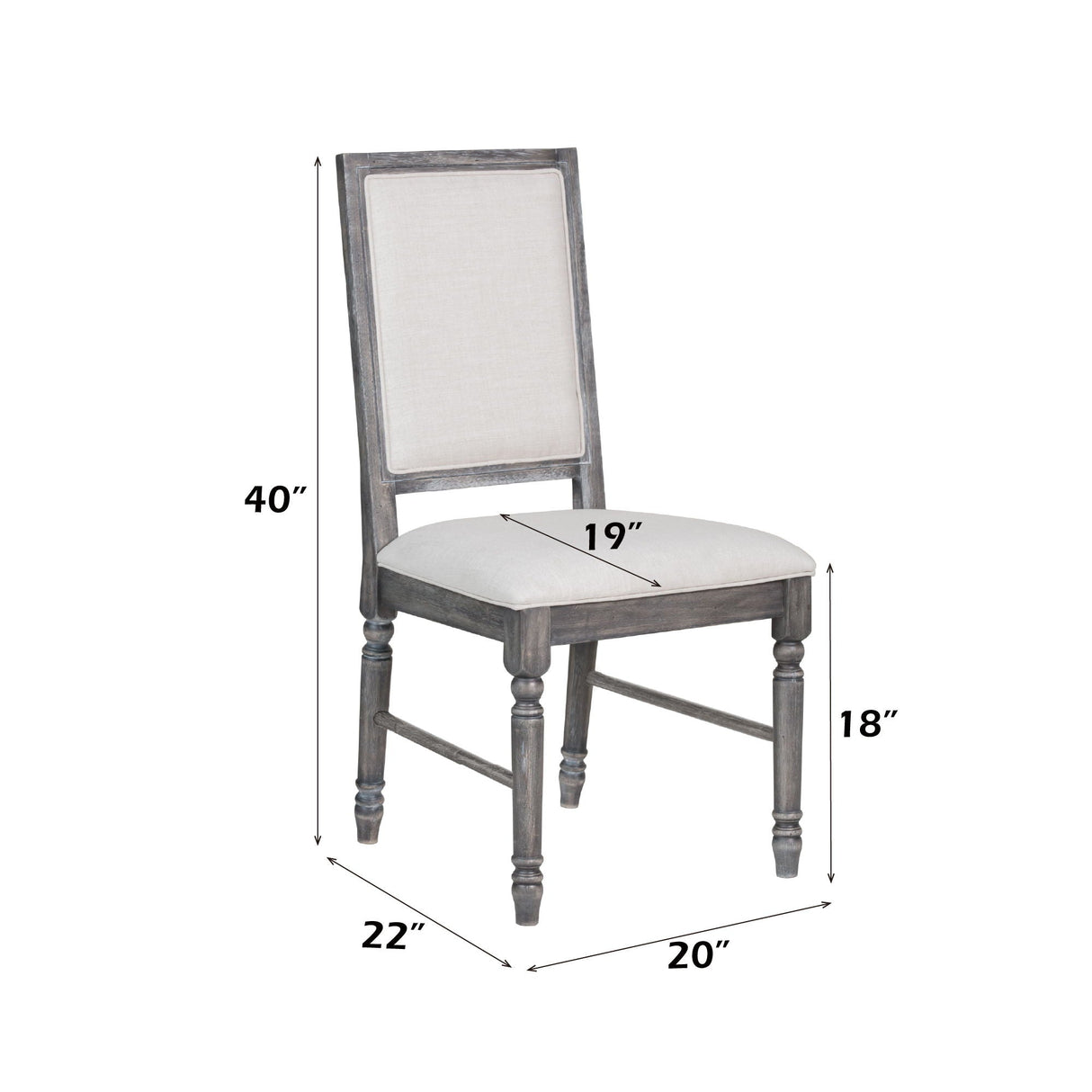Leventis - Weathered Side Chair - Cream / Gray - Best Buy Furniture